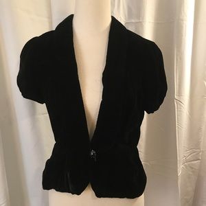 Velvet Black Short Sleeve Blazer